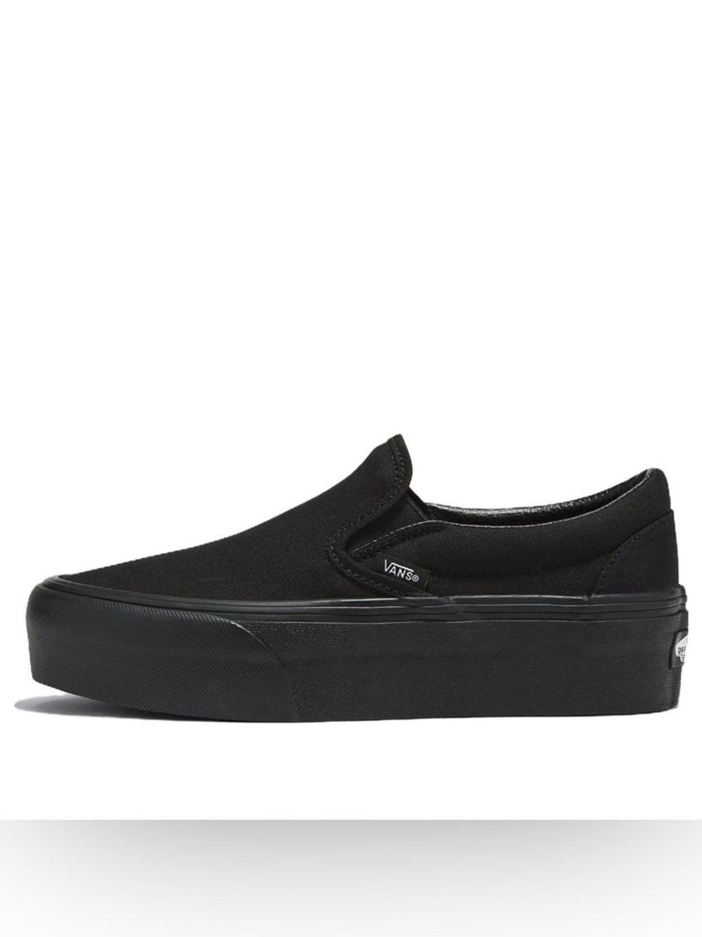 Vans Classic Slip-On Stackform Triple Black Platform Sneakers Sz 7.5W/6M EUC - Picture 2 of 15
